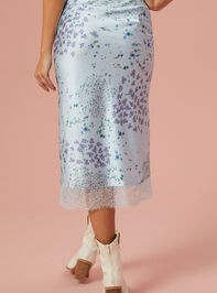 Hattie Satin Floral Skirt Detail 4 - TULLABEE