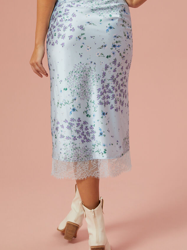 Hattie Satin Floral Skirt Detail 4 - TULLABEE
