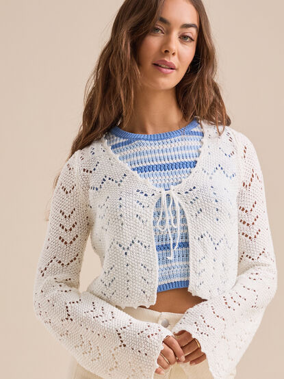 Haven Tie Front Shrug - TULLABEE