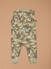 Camo Kickoff Romper Detail 2 - TULLABEE