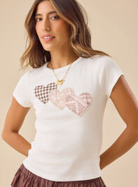 Three Patterned Heart Baby Tee Detail 3 - TULLABEE