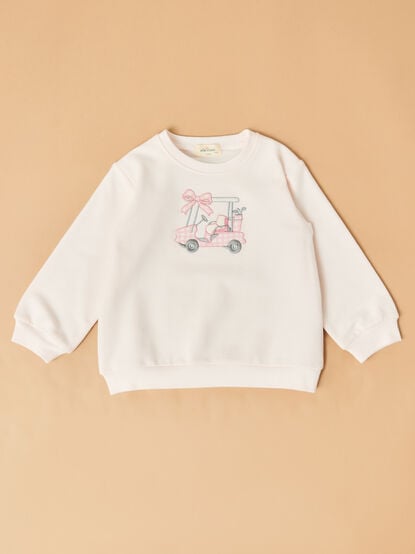 Golf Cart Embroidered Baby Sweatshirt - TULLABEE