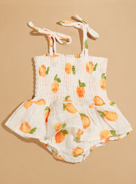 Sweet Peach Smocked Skirt Bubble Detail 2 - TULLABEE