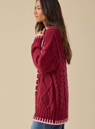Cierra Cable Whipstitch Sweater Detail 3 - TULLABEE