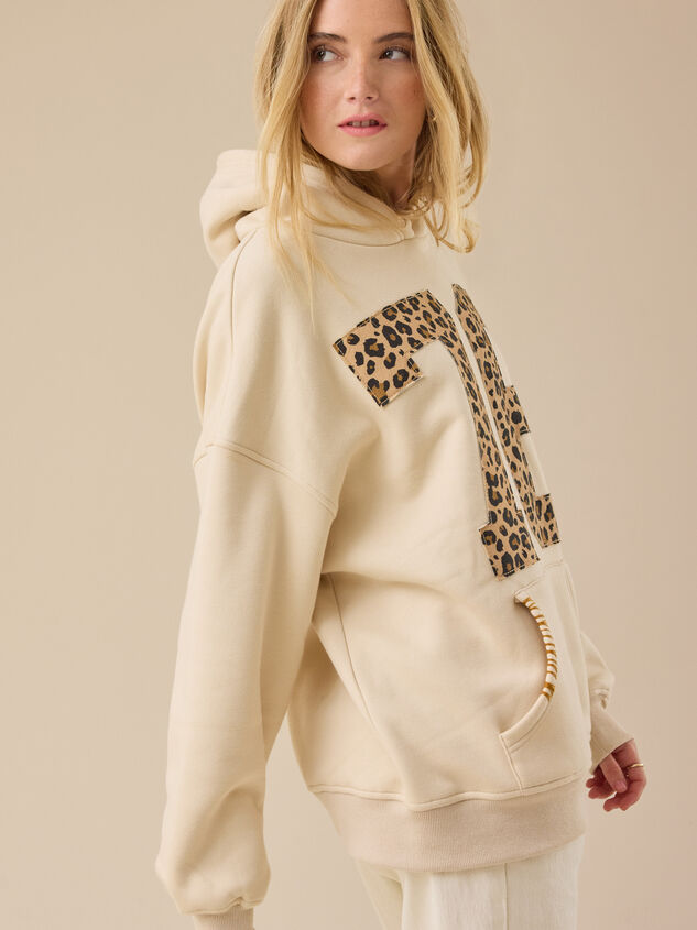 76 Leopard Print Graphic Hoodie Detail 4 - TULLABEE
