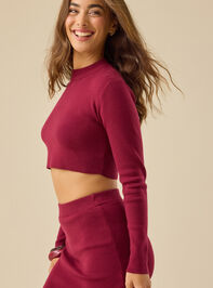 Phoebe Mock Neck Cropped Sweater Detail 3 - TULLABEE