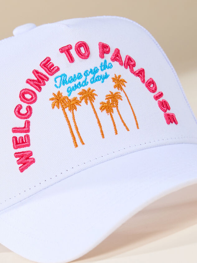 Welcome To Paradise Trucker Hat Detail 3 - TULLABEE