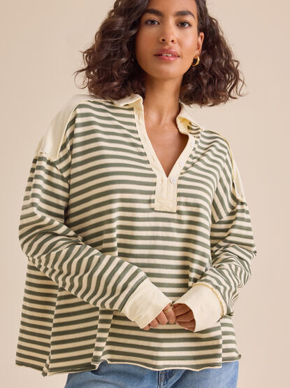 Aileen Oversized Striped Polo - TULLABEE