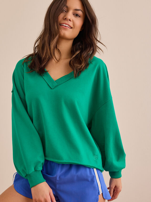 Reform and Ease V-Neck Pullover Detail 2 - TULLABEE