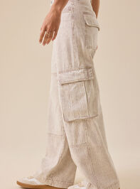 Ellis Pinstripe Cargo Pants Detail 2 - TULLABEE