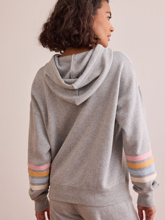 Recharge Striped Sleeve Hoodie Detail 5 - TULLABEE