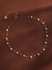 Dainty Pearl Stone Choker Necklace - TULLABEE