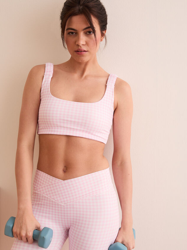 Step Up Gingham Sports Bra Detail 3 - TULLABEE