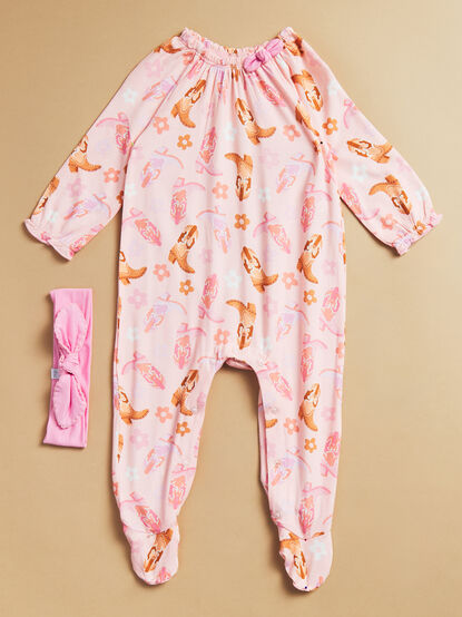 Willa Cowgirl Sleeper and Headband Set by Mud Pie - TULLABEE