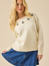 Fair Isle Trees Mama Sweater Detail 2 - TULLABEE