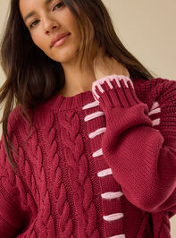 Cierra Cable Whipstitch Sweater Detail 6 - TULLABEE