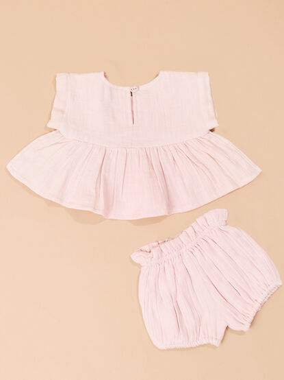 Carly Blush Dress and Bloomer Set - TULLABEE