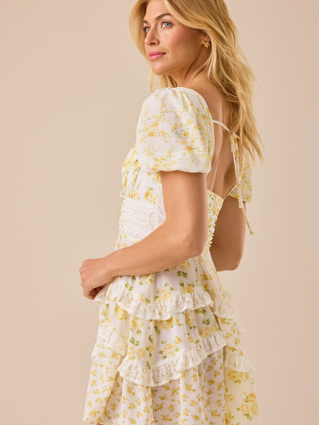 Aderny Floral Mini Dress Detail 5 - TULLABEE