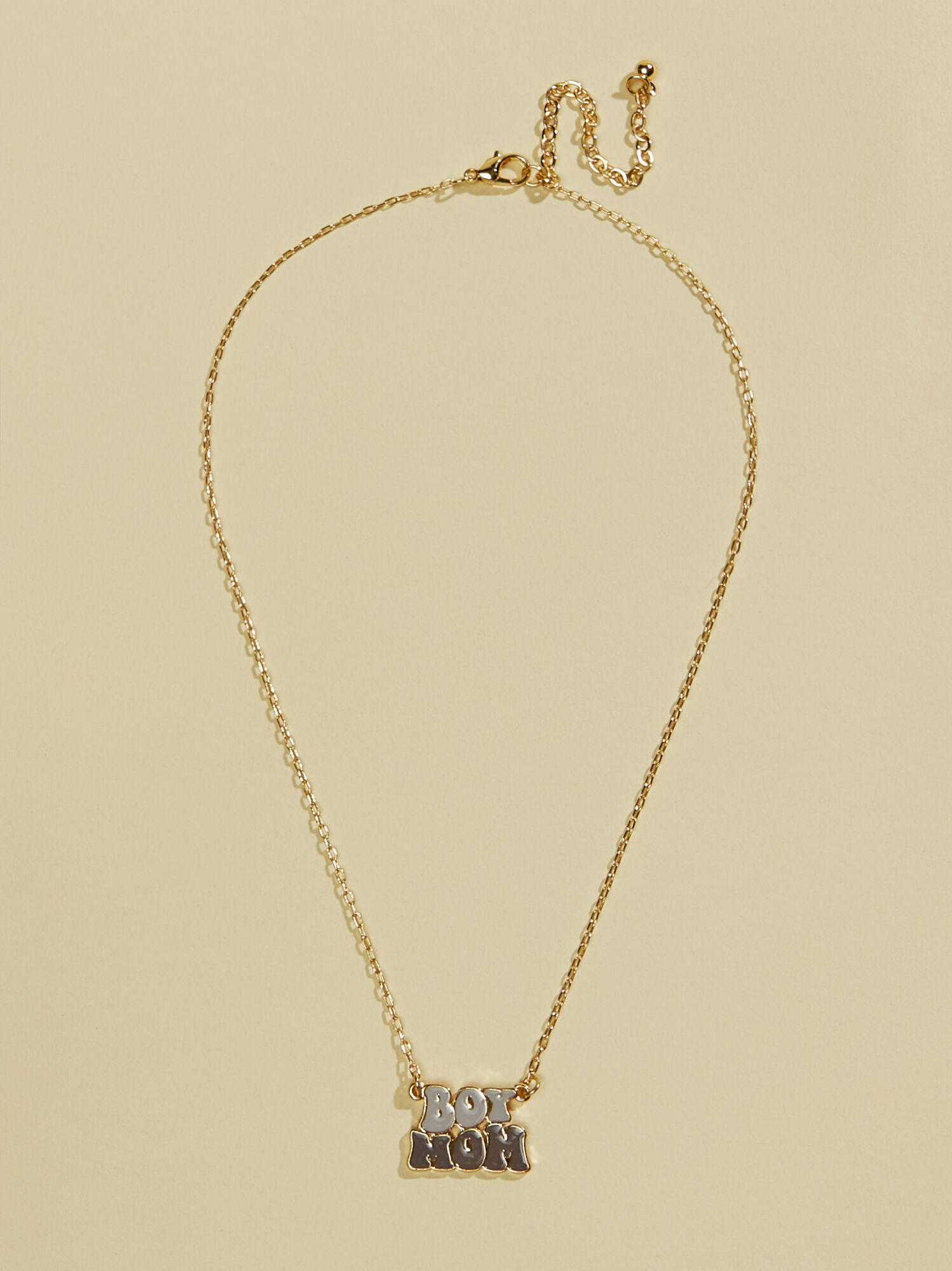 Boy Mom Grey Necklace