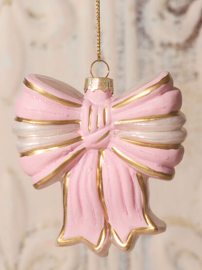 Pink Bow Ornament - TULLABEE
