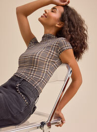Presley Plaid Mesh Top - TULLABEE