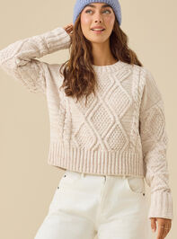 Everley Chenille Cable Sweater Detail 3 - TULLABEE