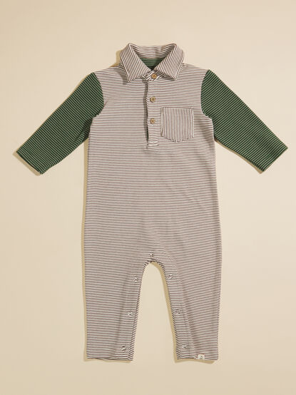 Carson Striped Polo Jumpsuit by Me + Henry - TULLABEE