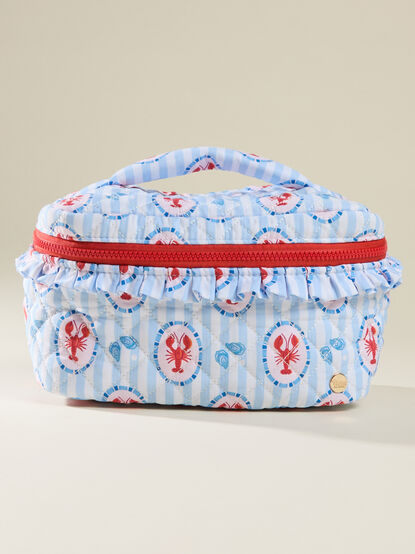 Seaside Lobster Quilted Cosmetic Bag - TULLABEE