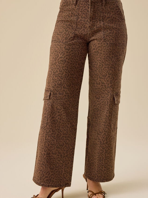 Danica Cheetah Wide Leg Jeans Detail 2 - TULLABEE