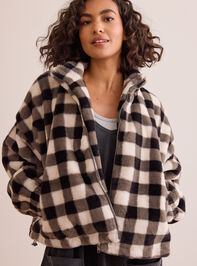 Sideline Gingham Fur Jacket - TULLABEE