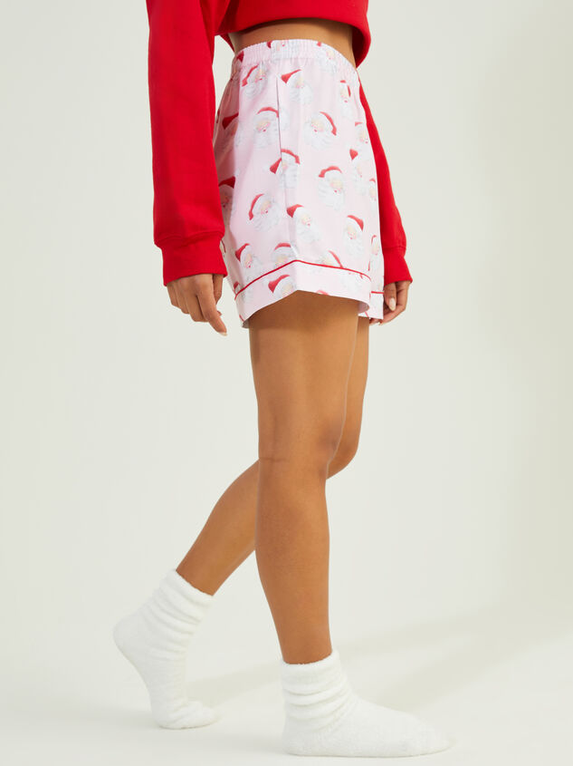 Jolly Santa Mama Pajama Shorts by MudPie Detail 4 - TULLABEE