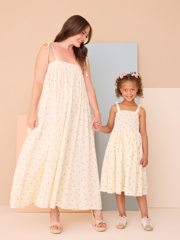 Laura Dot Smock Dress Detail 4 - TULLABEE