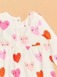 Happy Hearts Long Sleeve Mini Dress Detail 4 - TULLABEE
