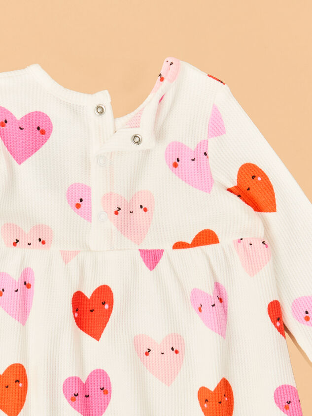 Happy Hearts Long Sleeve Mini Dress Detail 4 - TULLABEE
