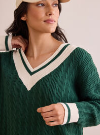Campus Cable Sweater Detail 3 - TULLABEE