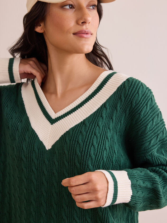 Campus Cable Sweater Detail 3 - TULLABEE