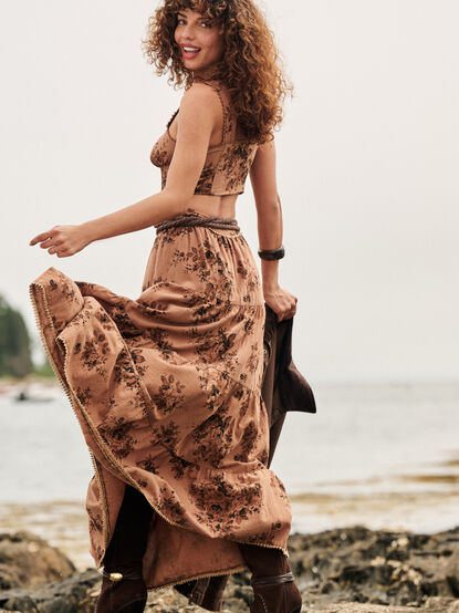 Matilda Floral Tier Midi Skirt - TULLABEE