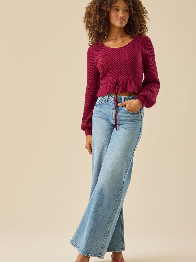 Addie Scalloped Hem Sweater Detail 2 - TULLABEE