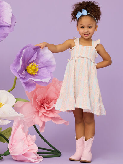 Vivian Floral Smocked Ruffle Dress - TULLABEE