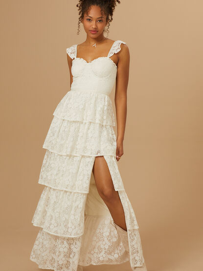 Umber Embroidered Lace Dress - TULLABEE