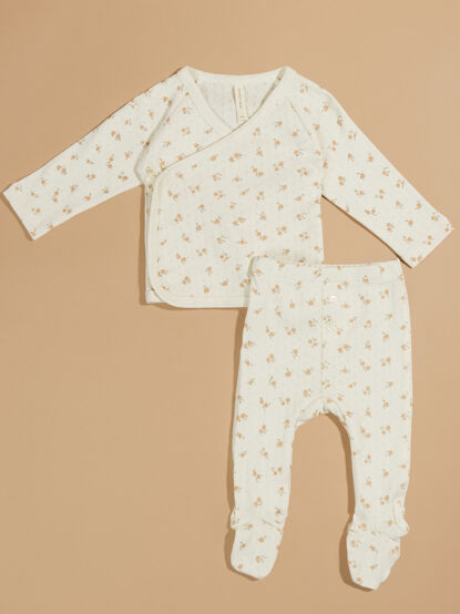 Polly Pointelle Top and Footie Pants Set by Quincy Mae - TULLABEE