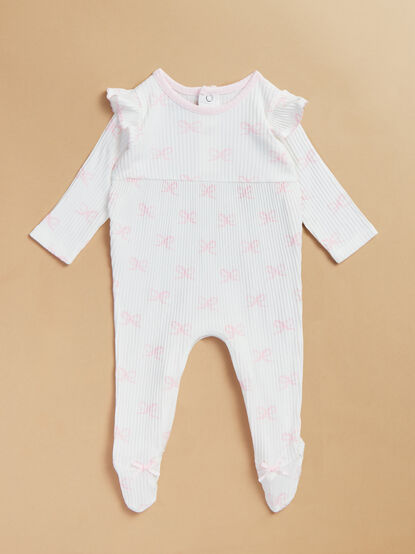 Livvy Ribbed Bow Sleeper by Mudpie - TULLABEE