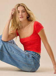 Emerson Ruched Cami Detail 3 - TULLABEE