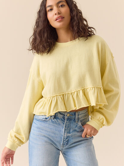 Daphne Slub Ruffle Top - TULLABEE