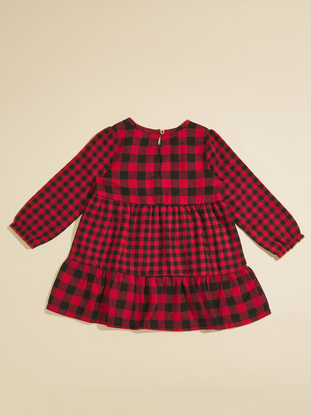 Lily Checkered Baby Dress and Bow Set by MudPie Detail 3 - TULLABEE