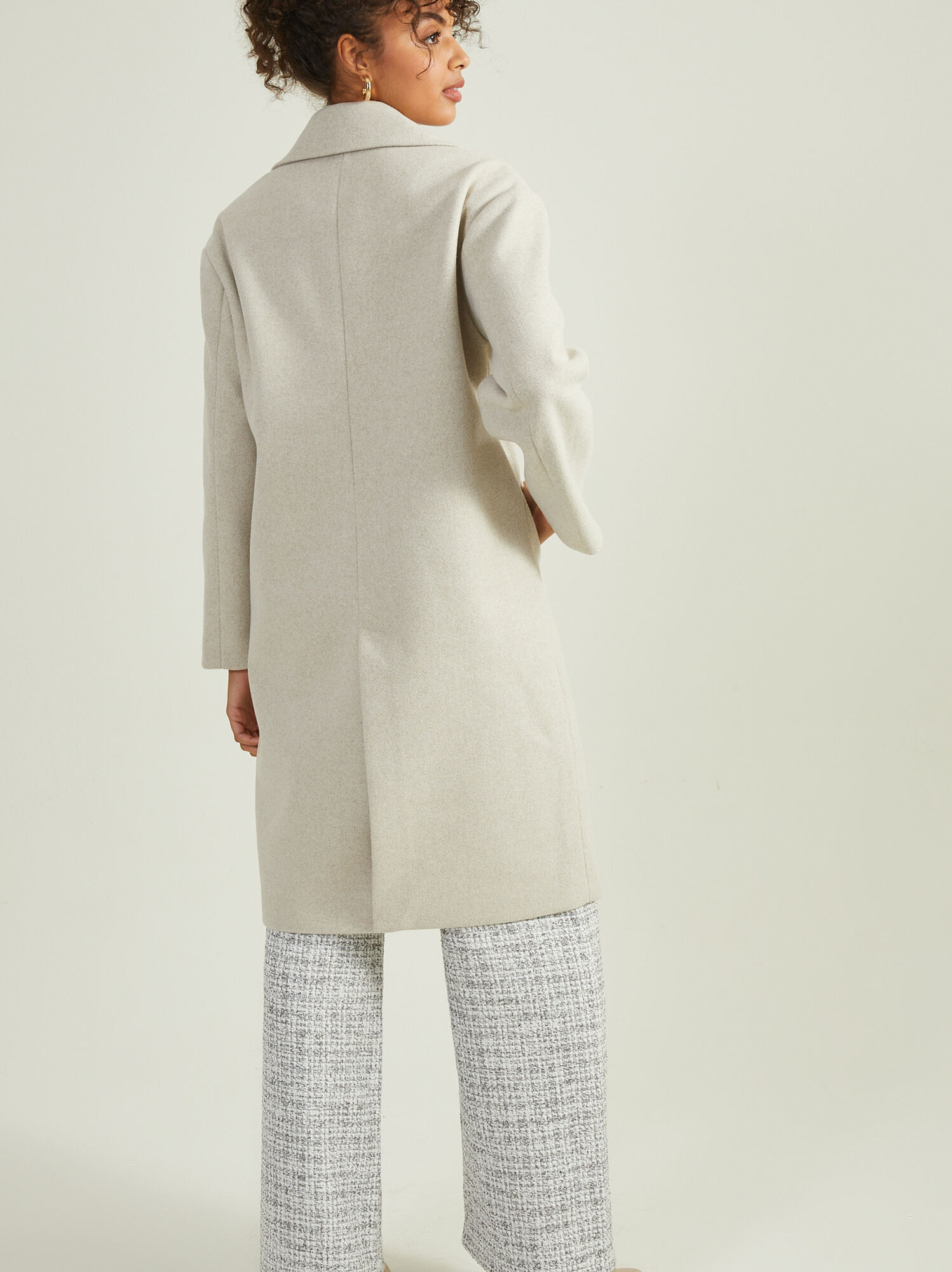 Taupe peacoat top