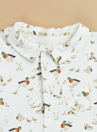 Duckling Family Polo Romper Detail 3 - TULLABEE