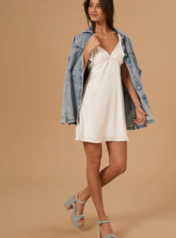 Leanne Satin Mini Dress Detail 3 - TULLABEE
