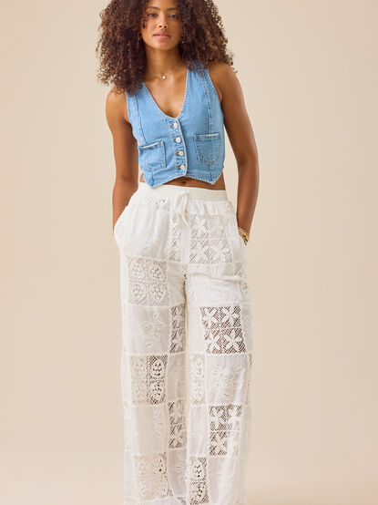 Hibiscus Patchwork Crochet Pant - TULLABEE