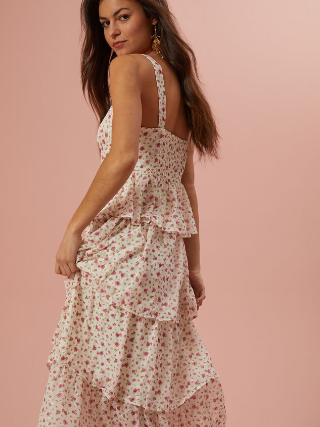 Roxie Floral Tiered Maxi Dress Detail 5 - TULLABEE